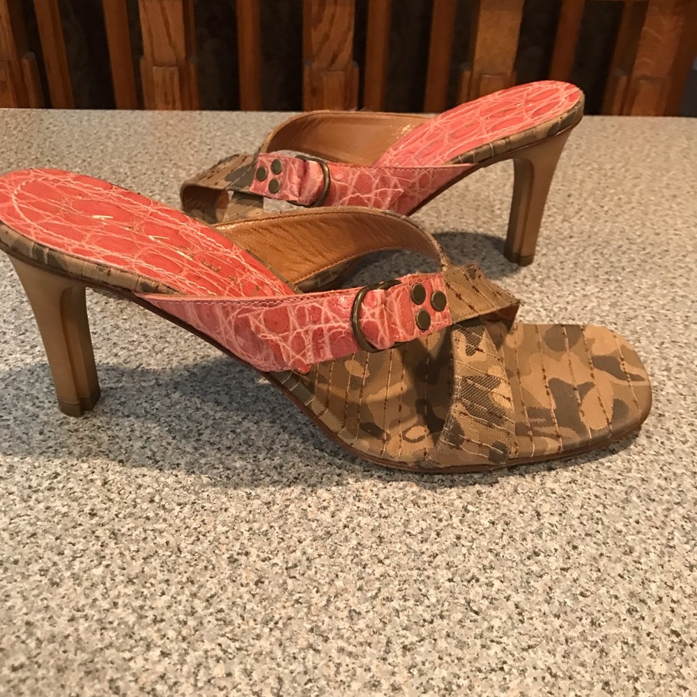 Casadei Camouflage and Pink Sandals 👡 size 8.5